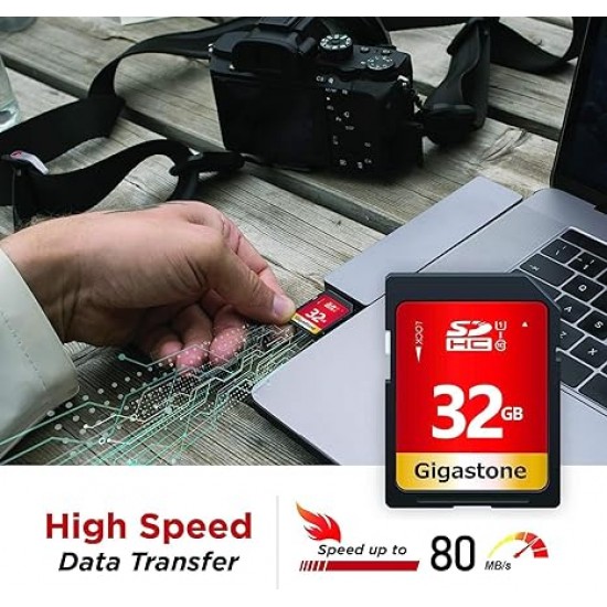 Gigastone 32GB SD Card UHS-I U1 Class 10 SDHC Memory Card