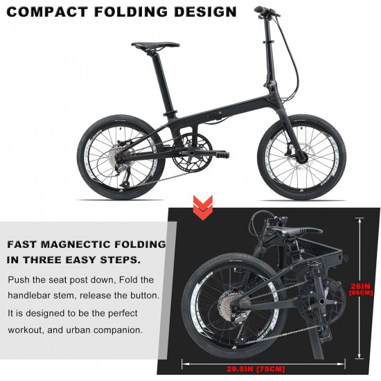 Folding Bike for Adults, Carbon Fiber Mini Compact Folding Bike for Women Commuters City Foldable Bicycle 20inch Wheel Folding Bike for Adults, Carbon Fiber Mini Compact Folding Bike for Women Commuters City Foldable Bicycle 20inch Wheel